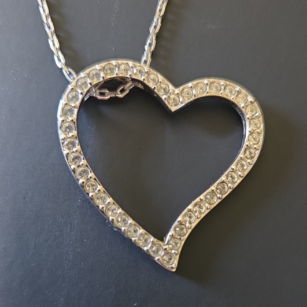 Swarovski Silver Open Heart Pendant Necklace